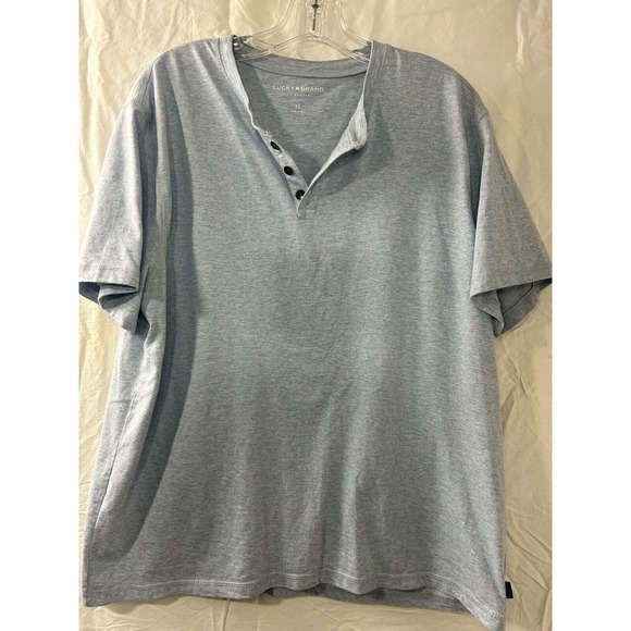 Lucky Brand Other - Lucky Brand Henley Shirt Mens XL Blue Short Sleeve